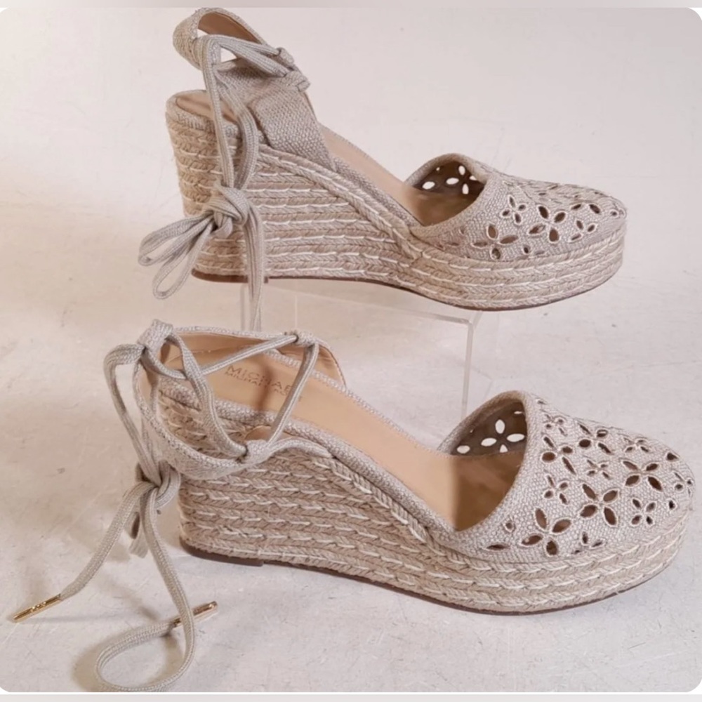 Micheal Kors Lace Up Espadrille Wedges